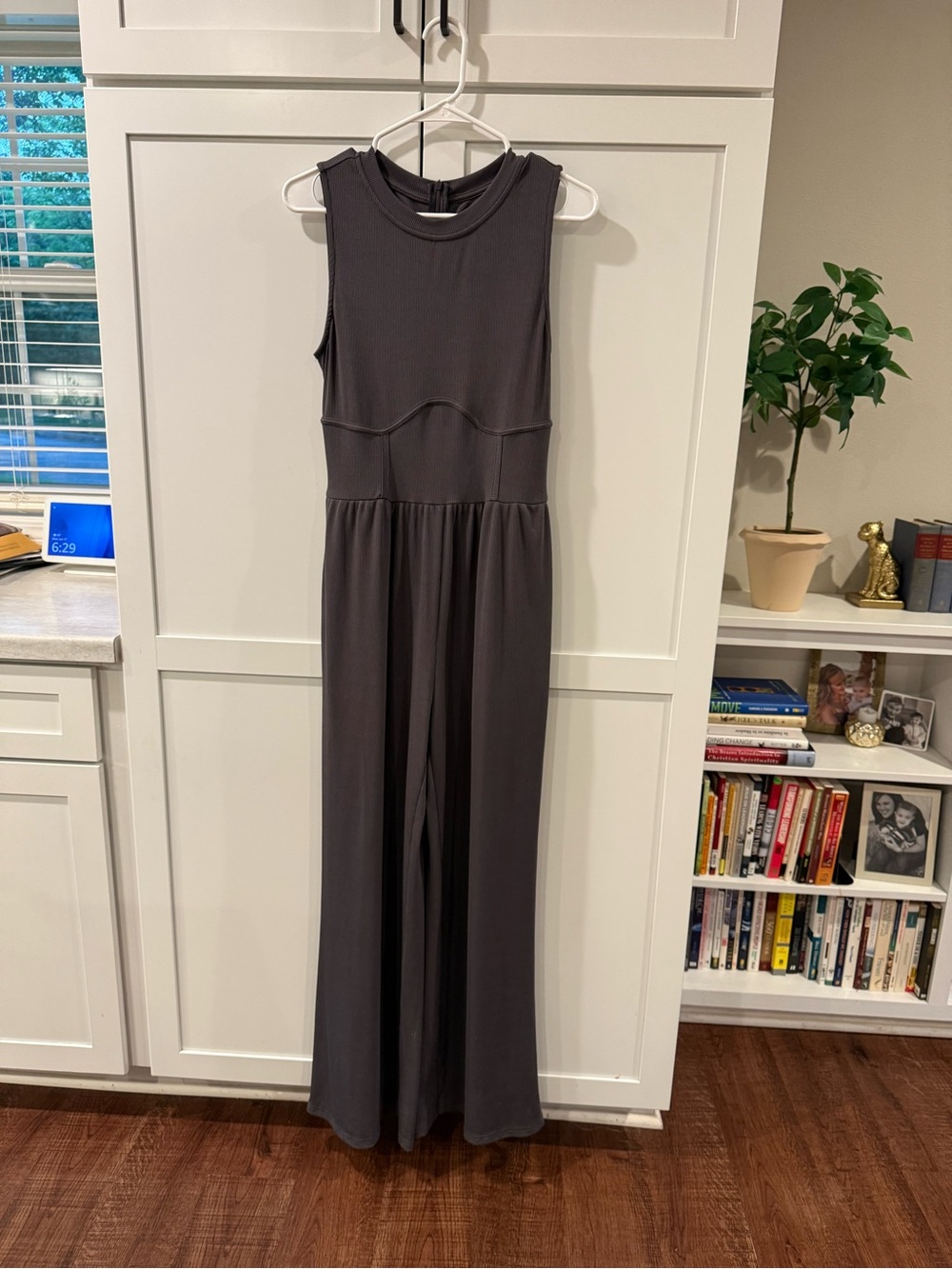 Cider Grey Ribbed Fabric Top
